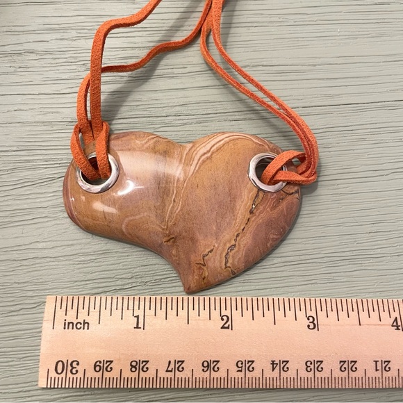 Jay King Jasper Heart Necklace with Sterling Silver & Suede - Picture 9 of 11